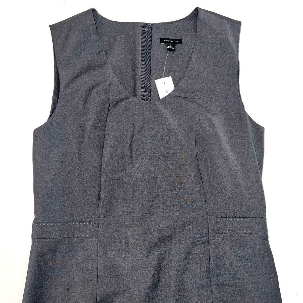 NWT Ann Taylor Women's Gray Sheath Dress - Picture 3 of 6